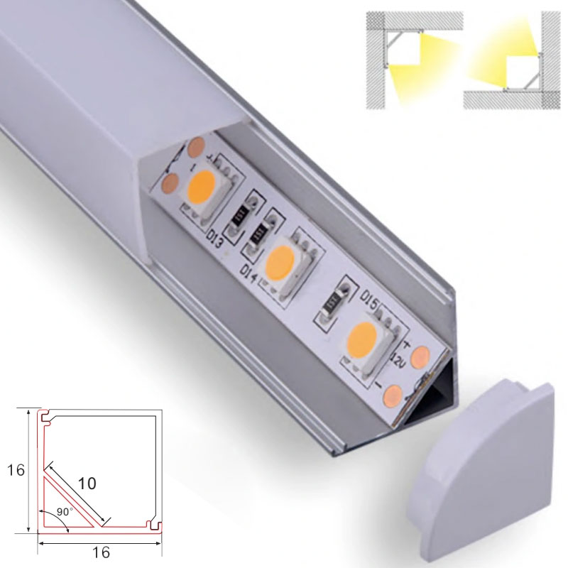 C003B Aluminum Channel - Corner - For Strips Up To 10mm - 1m / 2m