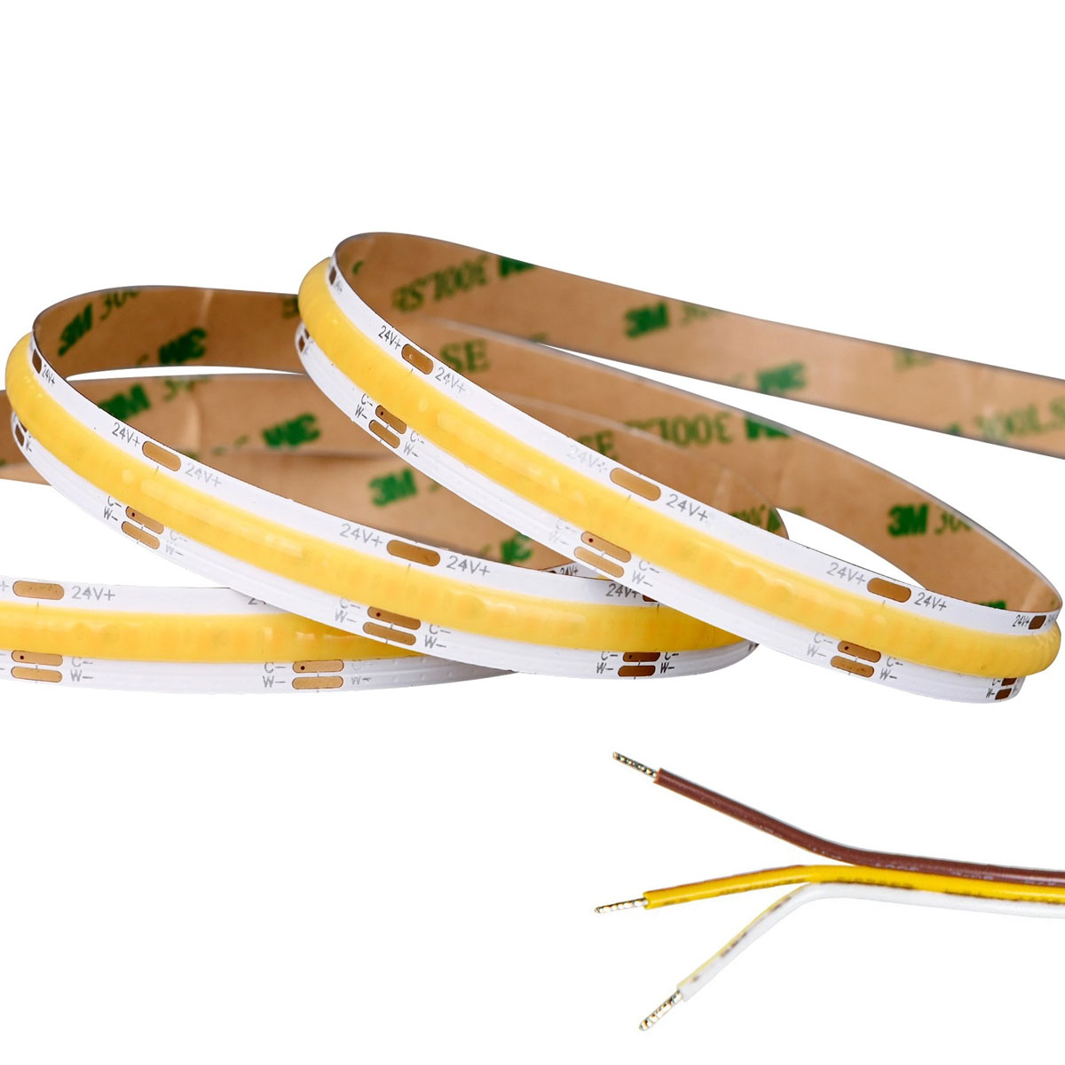 5m Tunable White COB LED Strip Light - COB Series LED Tape Light - 2700K-6500K - IP20 - 24V